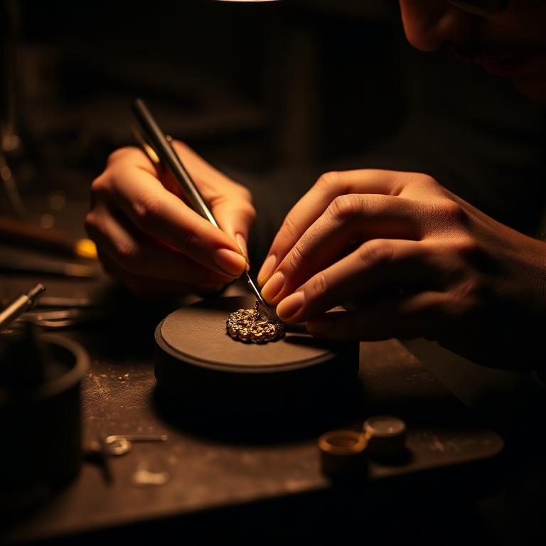 Jeweller at work in the atelier